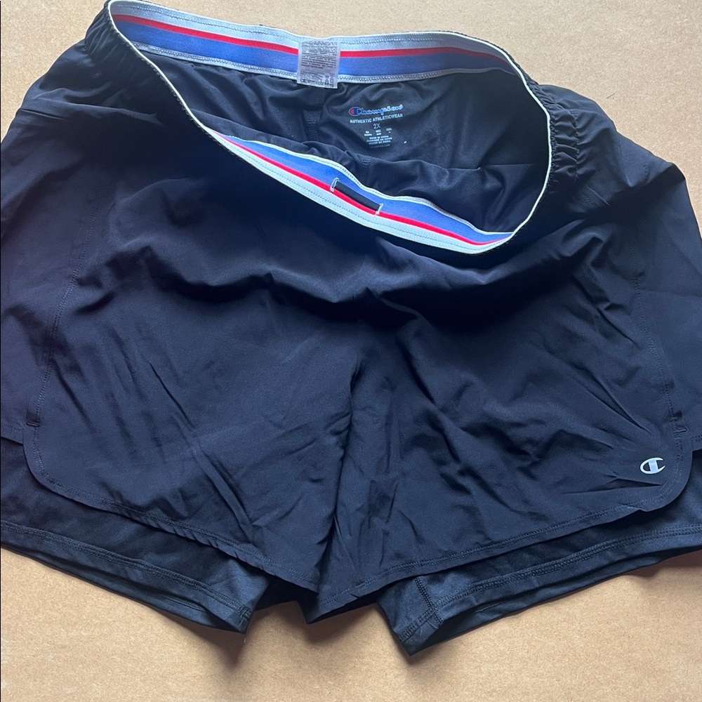 Champion Black Running Shorts with Striped Waistband